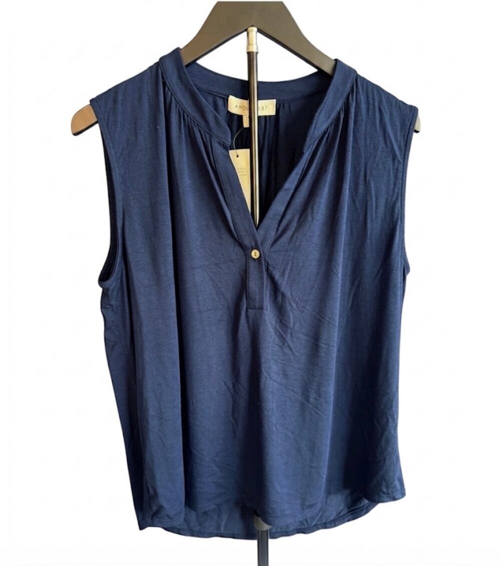 NWT Amour Vert Matilda Top, Ocean, Large